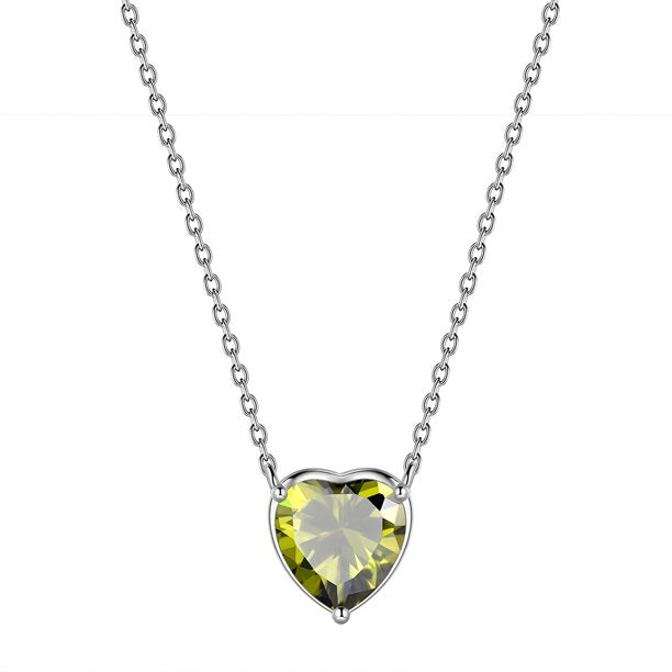 Beautlace Collier avec pierre de naissance en argent sterling 925, pendentif d'amour en forme de petits cœurs pour petites femmes, collier minimaliste avec pierre de naissance, cadeau d'anniversaire, bijoux 