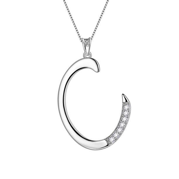 Beautlace Collier avec lettres initiales – Argent sterling 925 avec pendentif personnalisé avec nom de l'alphabet et cristal CZ, bijoux pour la fête des mères, la Saint-Valentin, Noël, un anniversaire, pour sa maman, sa femme, sa petite amie 