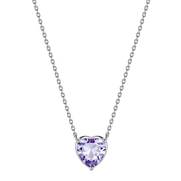 Beautlace Collier avec pierre de naissance en argent sterling 925, pendentif d'amour en forme de petits cœurs pour petites femmes, collier minimaliste avec pierre de naissance, cadeau d'anniversaire, bijoux 