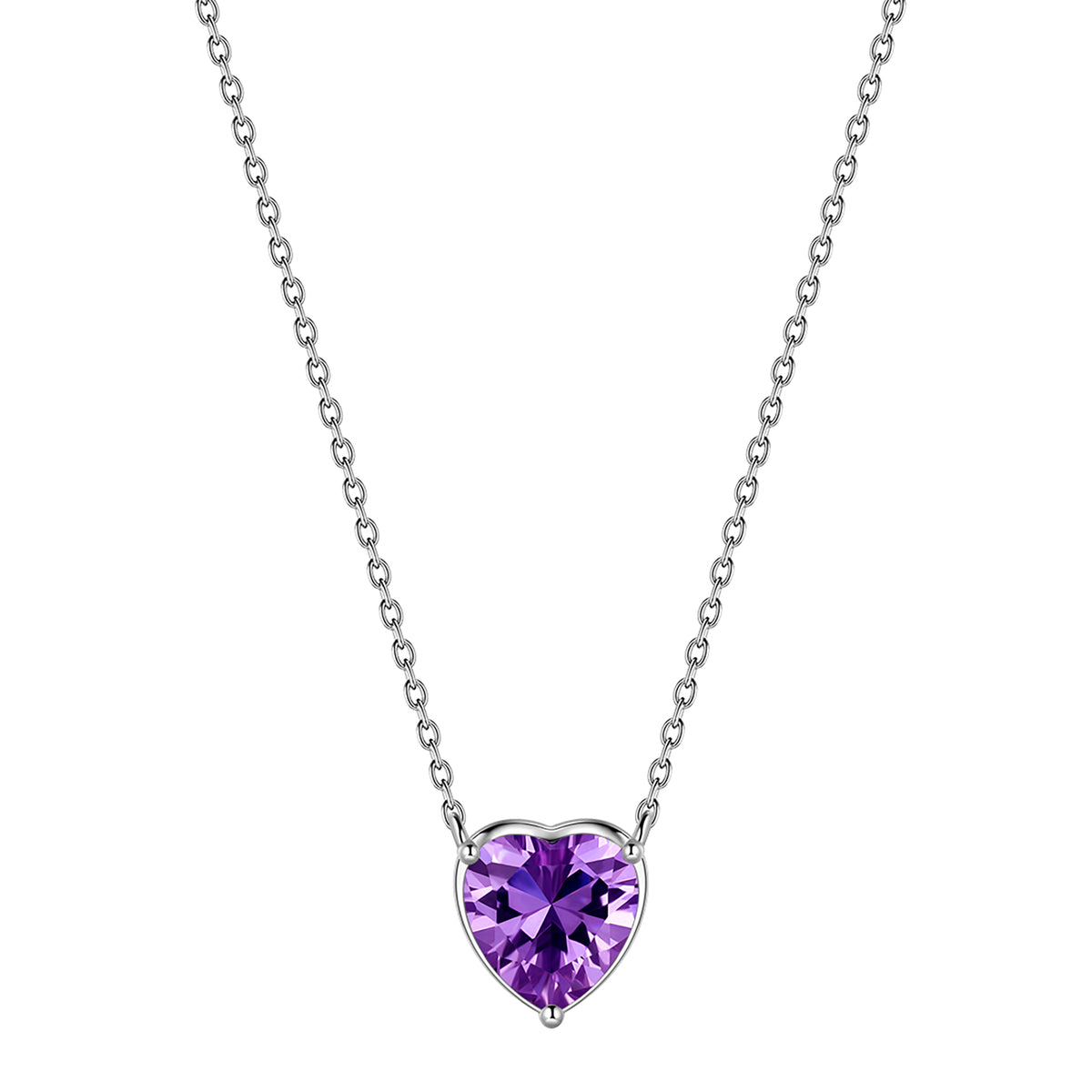 Beautlace Collier avec pierre de naissance en argent sterling 925, pendentif d'amour en forme de petits cœurs pour petites femmes, collier minimaliste avec pierre de naissance, cadeau d'anniversaire, bijoux 