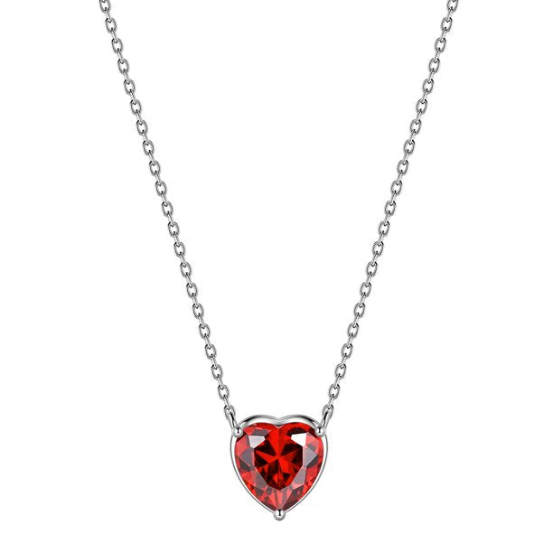 Beautlace Collier avec pierre de naissance en argent sterling 925, pendentif d'amour en forme de petits cœurs pour petites femmes, collier minimaliste avec pierre de naissance, cadeau d'anniversaire, bijoux 