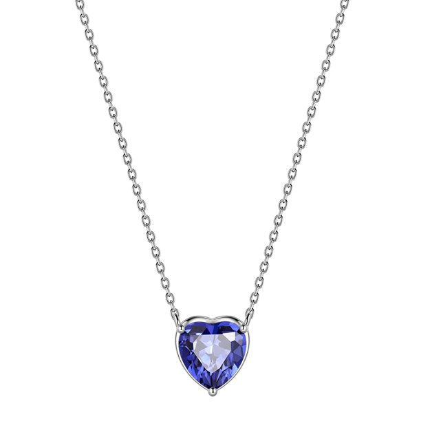 Beautlace Collier avec pierre de naissance en argent sterling 925, pendentif d'amour en forme de petits cœurs pour petites femmes, collier minimaliste avec pierre de naissance, cadeau d'anniversaire, bijoux 