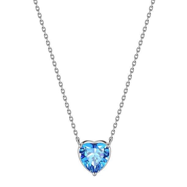 Beautlace Collier avec pierre de naissance en argent sterling 925, pendentif d'amour en forme de petits cœurs pour petites femmes, collier minimaliste avec pierre de naissance, cadeau d'anniversaire, bijoux 