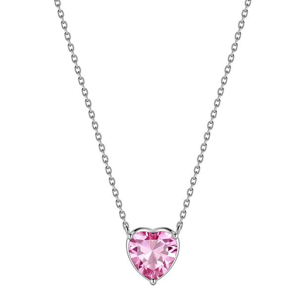 Beautlace Collier avec pierre de naissance en argent sterling 925, pendentif d'amour en forme de petits cœurs pour petites femmes, collier minimaliste avec pierre de naissance, cadeau d'anniversaire, bijoux 