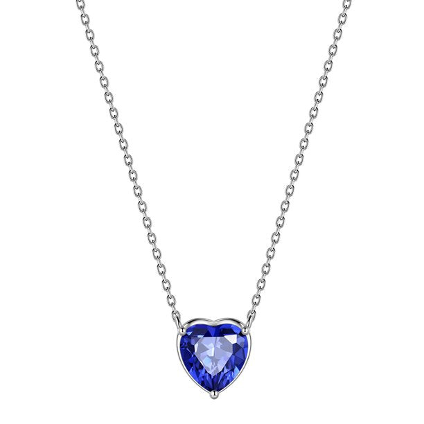 Beautlace Collier avec pierre de naissance en argent sterling 925, pendentif d'amour en forme de petits cœurs pour petites femmes, collier minimaliste avec pierre de naissance, cadeau d'anniversaire, bijoux 