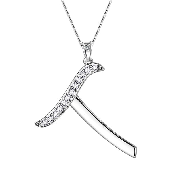 Beautlace Collier avec lettres initiales – Argent sterling 925 avec pendentif personnalisé avec nom de l'alphabet et cristal CZ, bijoux pour la fête des mères, la Saint-Valentin, Noël, un anniversaire, pour sa maman, sa femme, sa petite amie 
