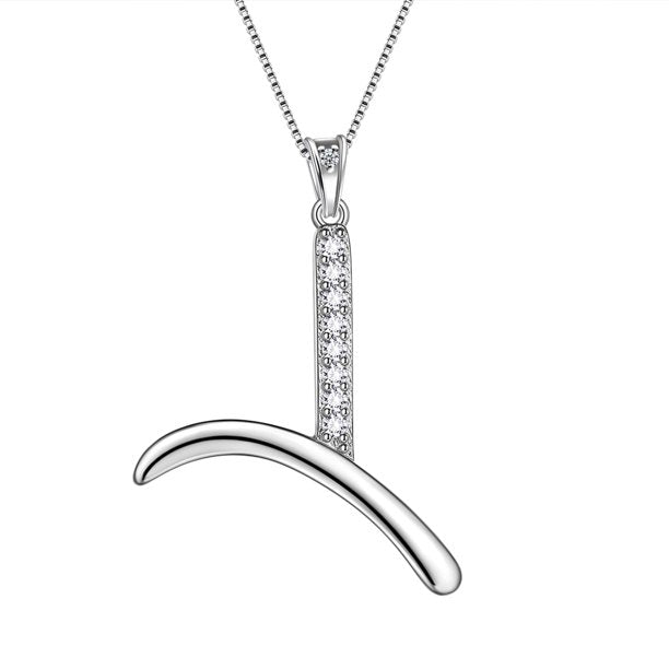 Beautlace Collier avec lettres initiales – Argent sterling 925 avec pendentif personnalisé avec nom de l'alphabet et cristal CZ, bijoux pour la fête des mères, la Saint-Valentin, Noël, un anniversaire, pour sa maman, sa femme, sa petite amie 