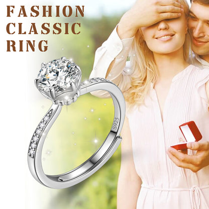 Beautlace Classic 1Ct Moissanite Solitaire Engagement Ring for Women,Wedding Band 925 Sterling Silver with 18K Gold Plated Adjustable 6 Prong Round Diamond Ring,Promise Wedding Rings