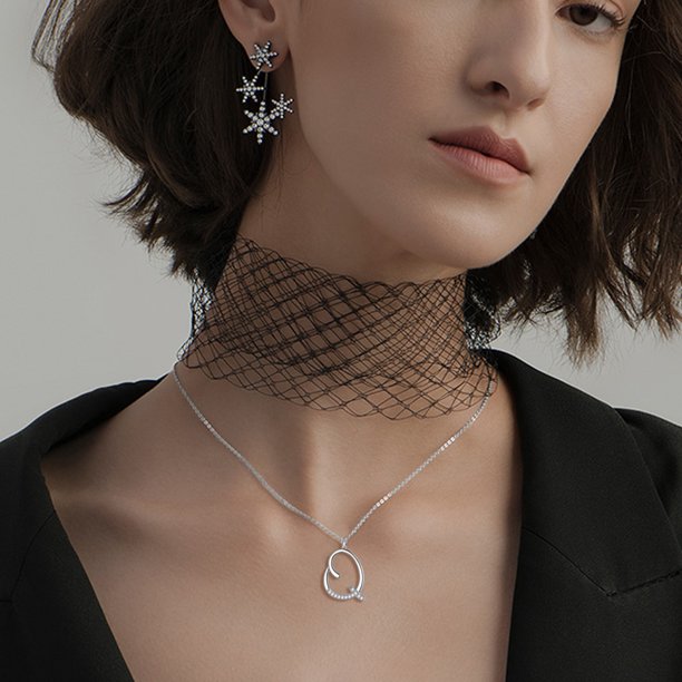 Beautlace Collier avec lettres initiales – Argent sterling 925 avec pendentif personnalisé avec nom de l'alphabet et cristal CZ, bijoux pour la fête des mères, la Saint-Valentin, Noël, un anniversaire, pour sa maman, sa femme, sa petite amie 