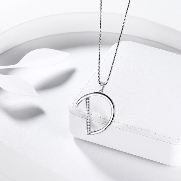 Beautlace Collier avec lettres initiales – Argent sterling 925 avec pendentif personnalisé avec nom de l'alphabet et cristal CZ, bijoux pour la fête des mères, la Saint-Valentin, Noël, un anniversaire, pour sa maman, sa femme, sa petite amie 