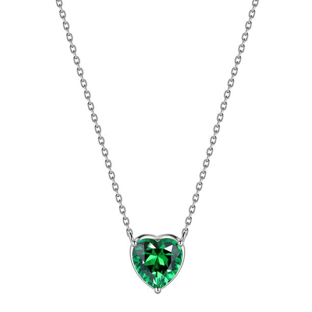 Beautlace Collier avec pierre de naissance en argent sterling 925, pendentif d'amour en forme de petits cœurs pour petites femmes, collier minimaliste avec pierre de naissance, cadeau d'anniversaire, bijoux 